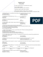 Science 7 Diagnostic Test