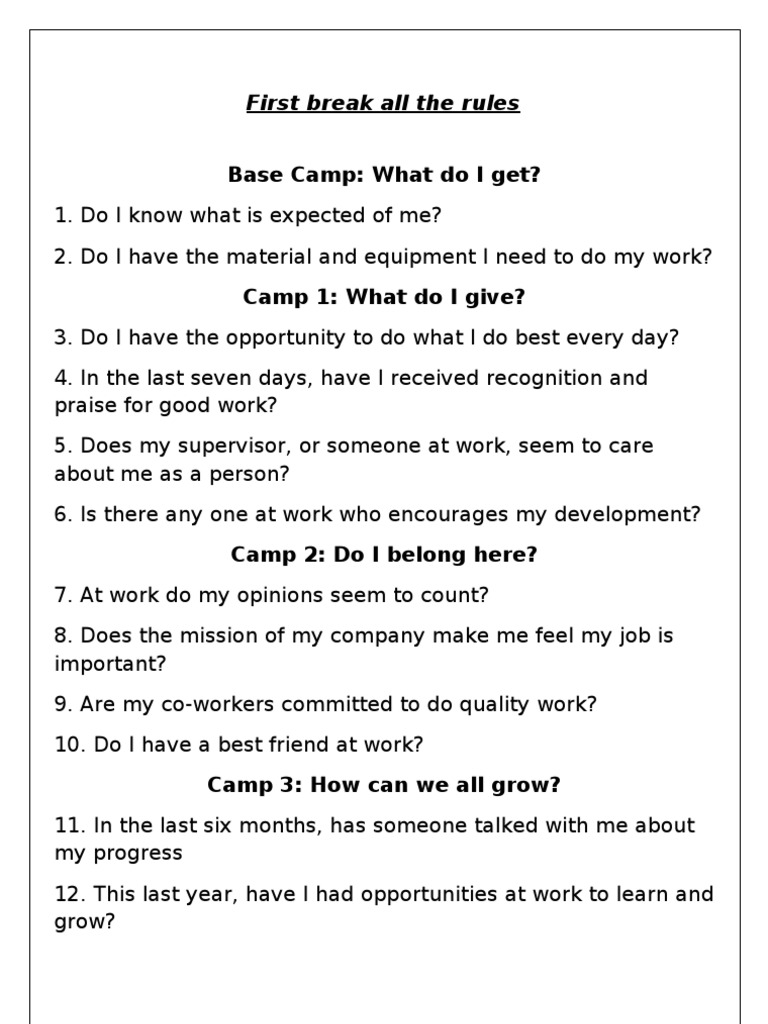 First Break All The Rules | PDF | Career & Growth | Self-Improvement