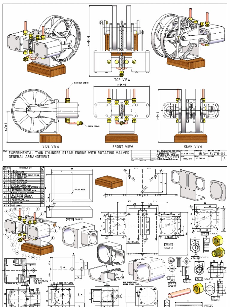 Experimental Twin Cylinder Steam Engine with Rotating Valves: General ...
