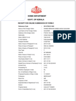 Home Department Govt. of Kerala: Receipt For Online Submission of Form-C