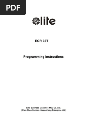 ECR39T Programming Instructions