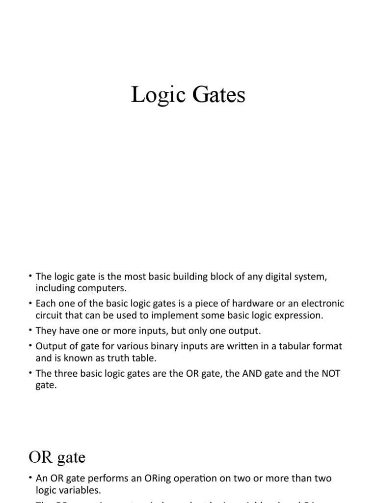 4.logic Gates PDF Logic Gate Electronic Circuits