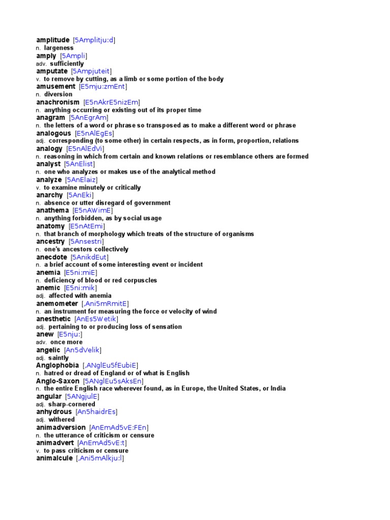 Vocabulary Definitions and Examples | PDF
