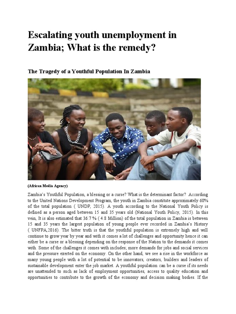 Escalating Youth Unemployment in Zambia What Is The Remedy PDF