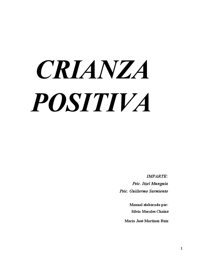 Taller Crianza Positiva Manual Ok Pdf Comportamiento Paternidad
