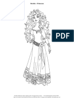 Desenhos de Princesas em PDF para Colorir Merida