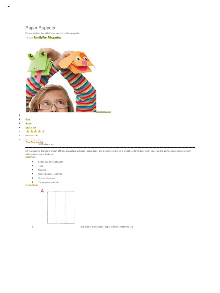 Paper Puppets | PDF | Games & Activities