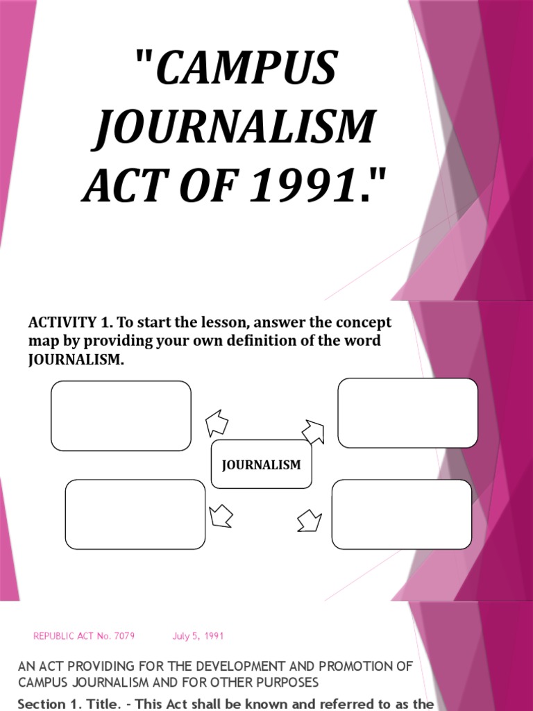 Campus Journalism Act of 1991 PDF Journalism Social Institutions