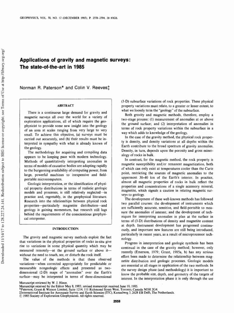 Aplications of Gravity and Magnetic Surveys | PDF | Geophysics | Geology
