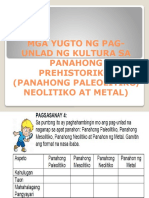 Mga Yugto NG Pag-Unlad NG Kultura Sa Panahong