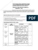 Cronograma Método Numéricos 2022-2