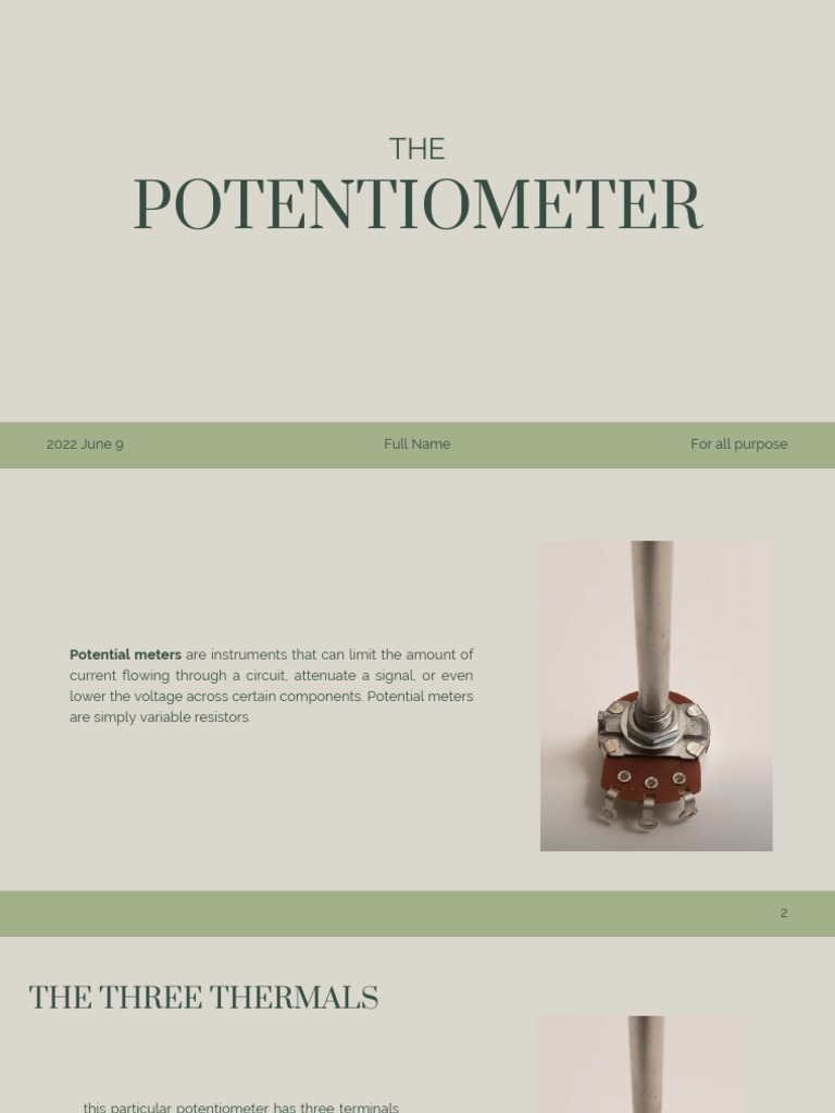 Potentiometer | PDF | Electrical Resistance And Conductance | Electricity