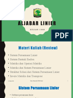 Kuliah 1 Aljabar Linier 2018