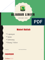 Kuliah 2 Aljabar Linier 2018