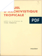 Manuel D'archivistique Tropical