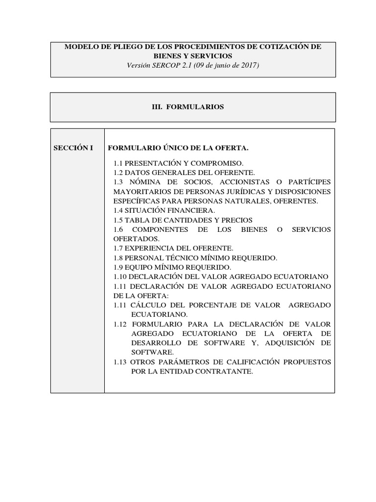 1 111 formulario de oferta pdf software oferta econom a 