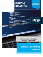 Laboratorio06 Conjuntos CARPIO OBREGON, YUVICKA ALEXANDRA