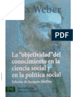 Max Weber La Objetividad Del Conocimiento en La Ciencia Social y en La Politica Social