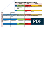 Calendario de Evaluaciones Sumativas Octubre