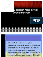 Biography Research Paper - Reveal What Is Important