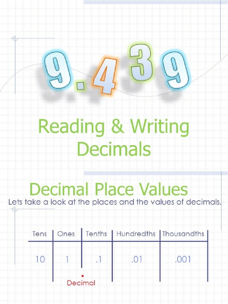 How To Read Decimals Places 0.010
