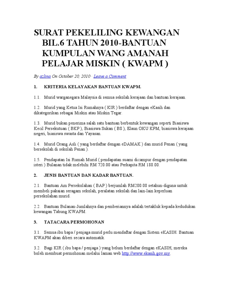 Syarat Bantuan Kwamp Pdf