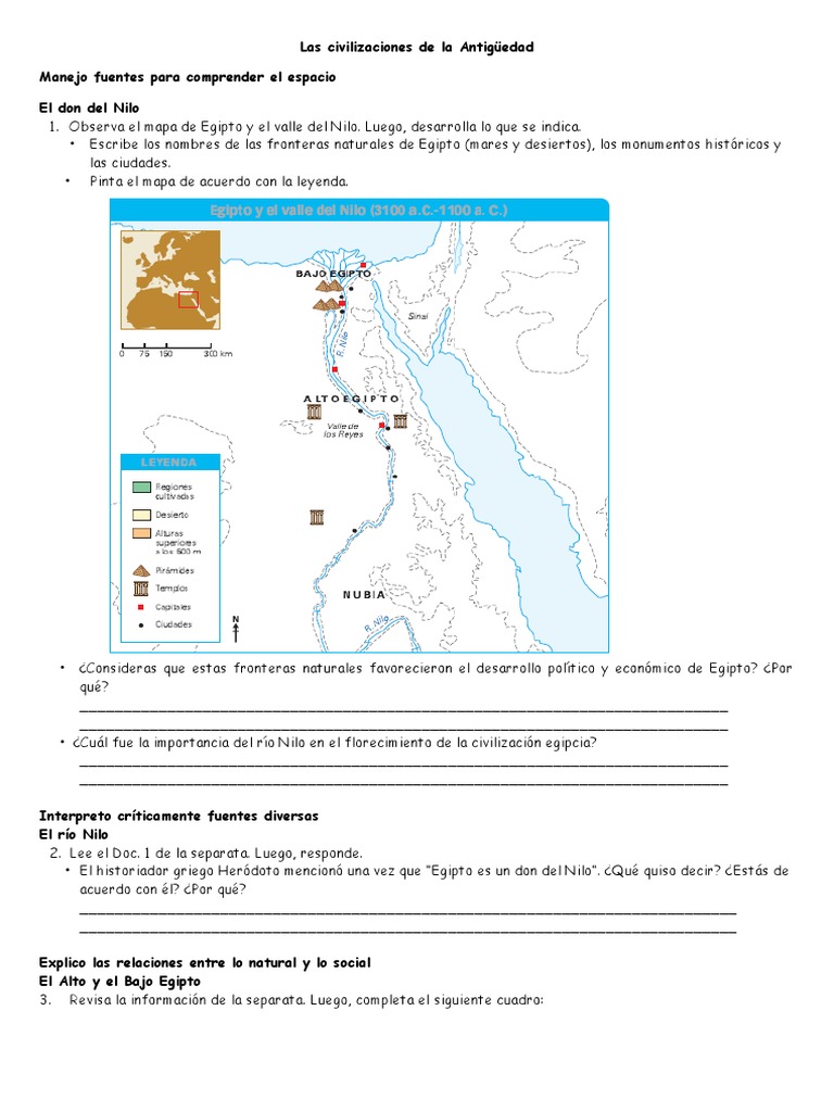 Mapa y civilización del antiguo Egipto | PDF | Jeroglíficos egipcios | Antiguo  Egipto, image size:768x1024