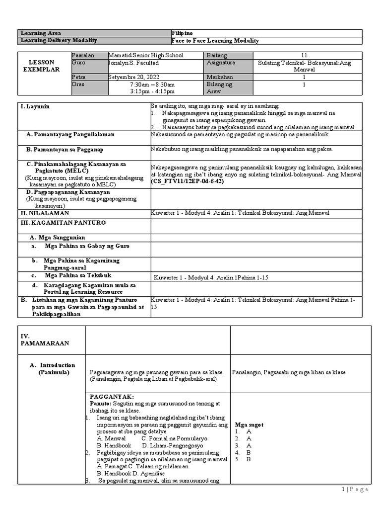 DLP-Piling Larang-11 Sept 20 - Week 5 | PDF