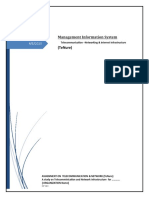 Management Information System - Telecommunication Networking Internet Infrastructure ASSIGNMENT