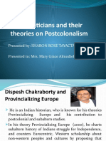 Theoreticians and Their Theories On Postcolonalism