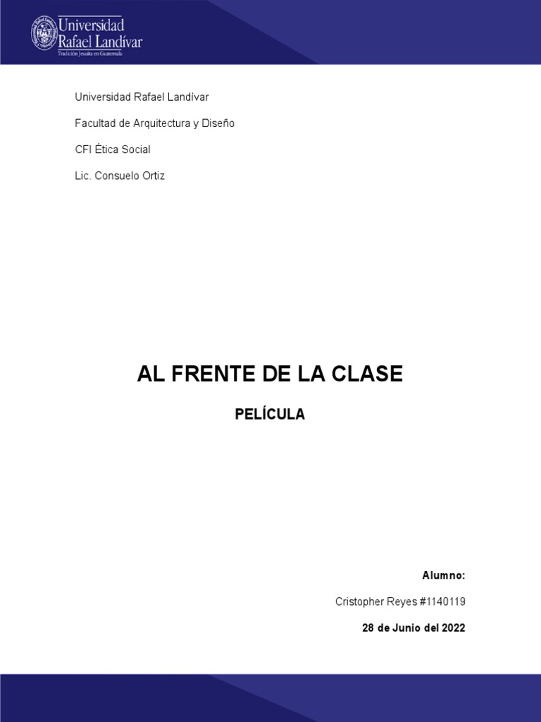 HT Película Al Frente de La Clase Cristopher Reyes 1140119