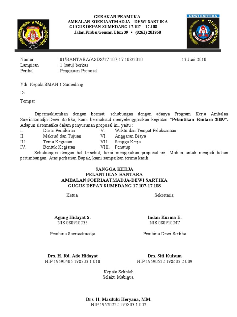Contoh Proposal Pramuka (Bantara)
