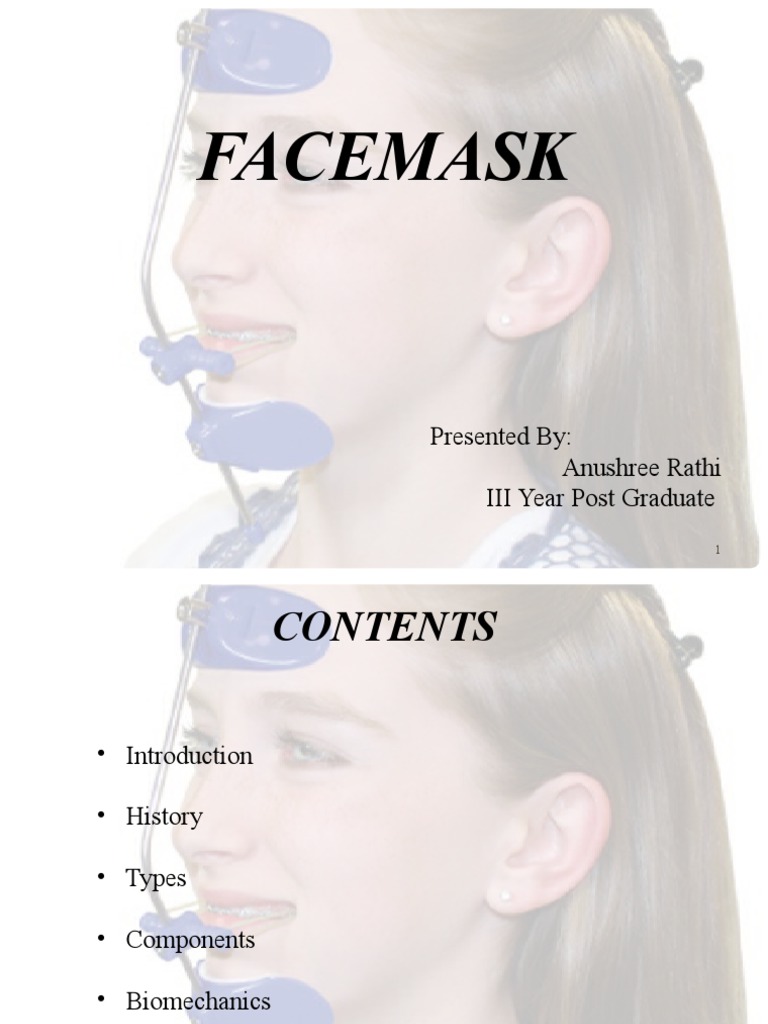 Facemask PDF Orthodontics Dentistry Branches