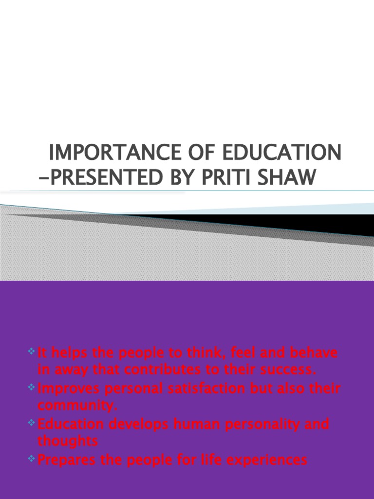 Importance of Education PDF