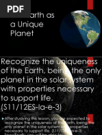 1 The Earth As A Unique Planet