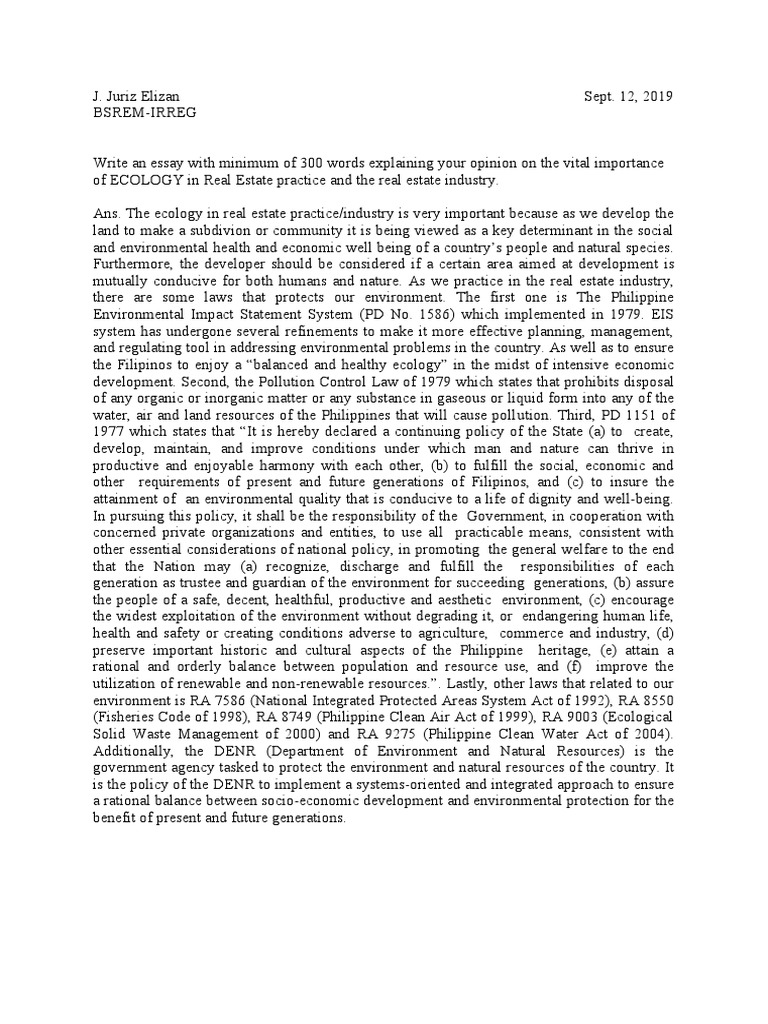 REM Ecology Answer PDF Resource Environmental Protection