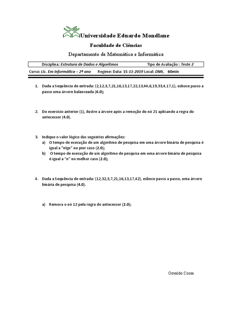 Teste 2 EDA 2 | PDF