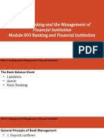 Banking and The Management of Financial Institution