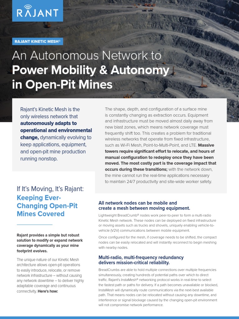 Rajant OpenPitMining Brochure | PDF | Computer Network | Osi Model