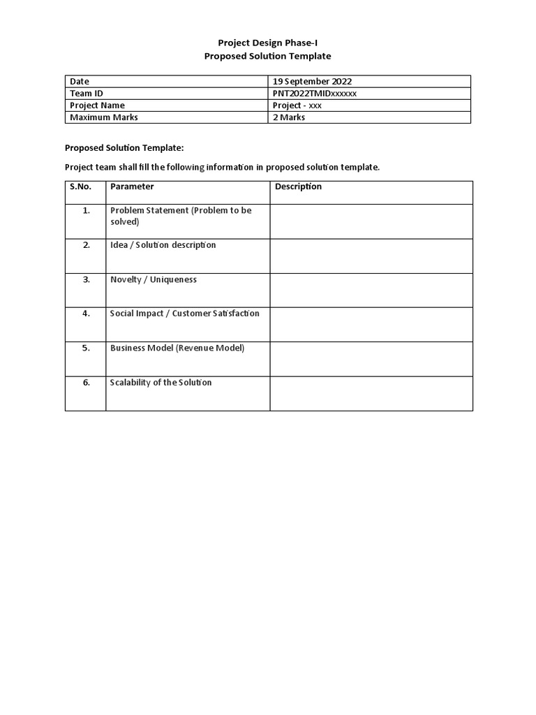 Proposed Solution Template | PDF