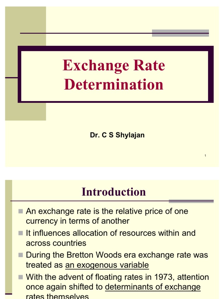 Theories of Exchange Rate Determination | PDF | Purchasing Power Parity ...