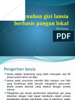 Pemenuhan Gizi Lansia Berbasis Pangan Lokal