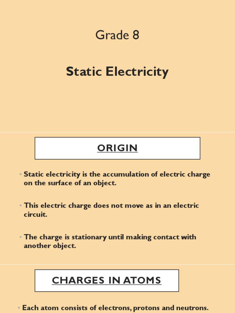 Grade 8 Static Electricity Overview | PDF | Electric Charge | Atomic ...