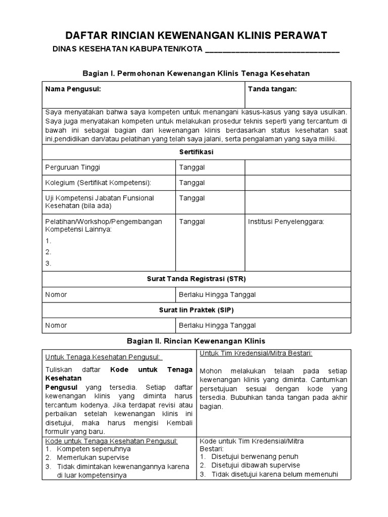 Draft Instrumen Kredensial Perawat 27092022 | PDF