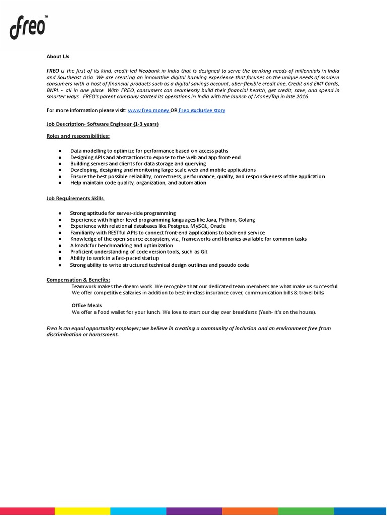 JD Software Engineer PDF Computer Programming Databases