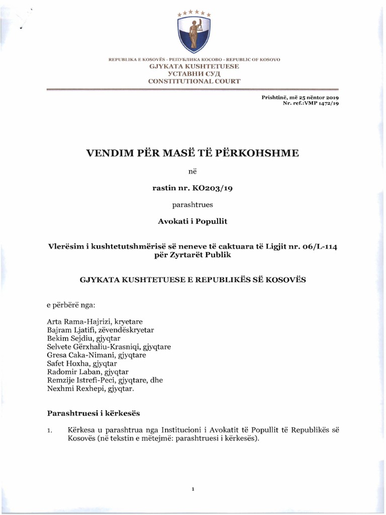 Mase Te: Vendim Per Perkohshme | PDF