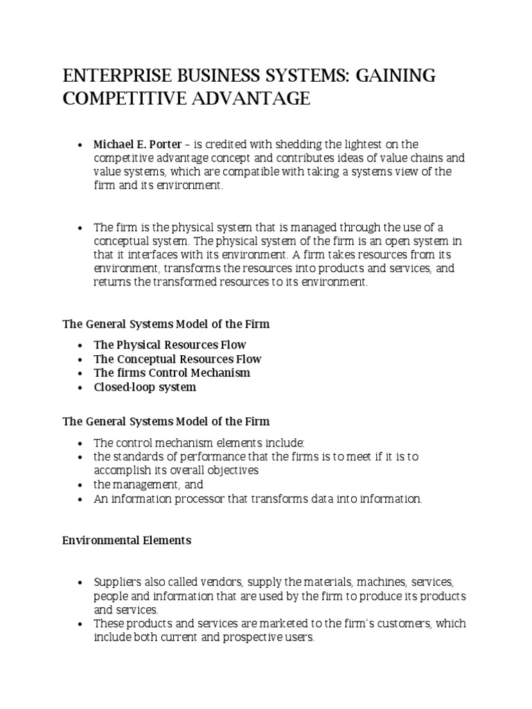 Enterprise Business Systems PDF Business Intelligence Supply Chain Management