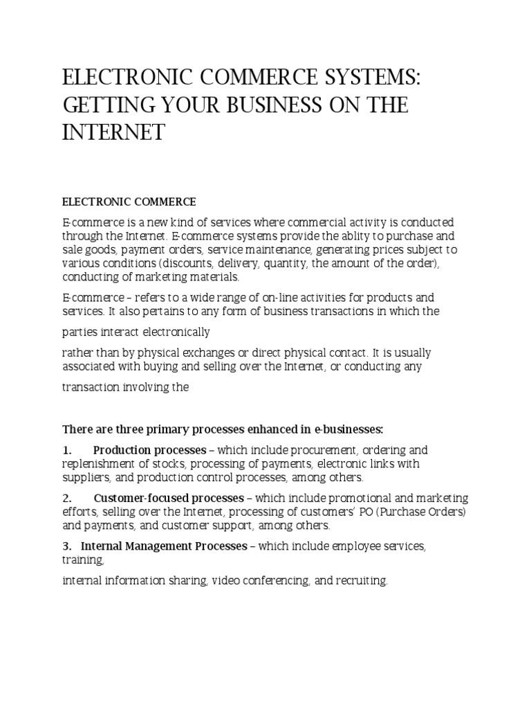First Step in B2B E-Commerce Development | PDF | E Commerce | Supply ...