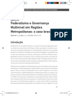 Federalismo e Governança Multinível em Regiões Metropolitanas