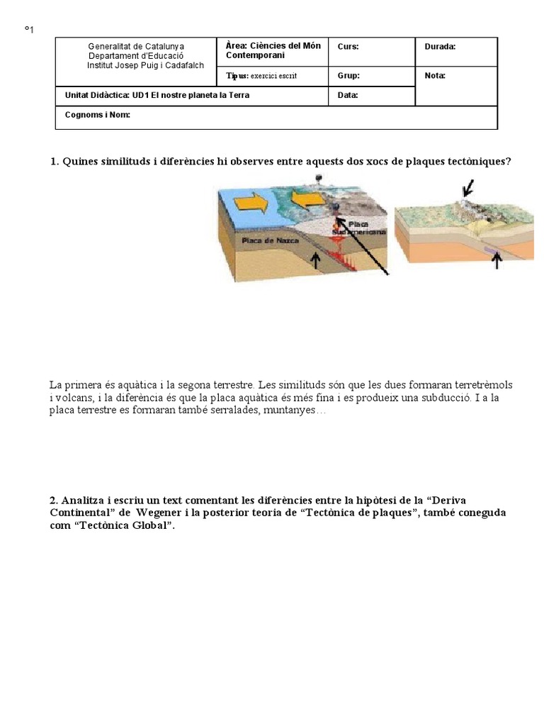 3 Exercici Puntuat de Plaques Tectòniques PDF